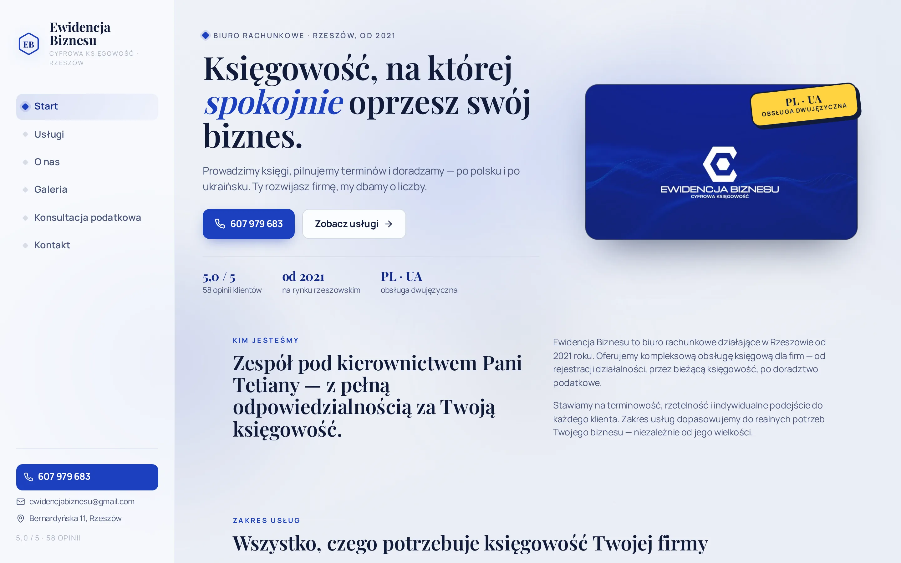 Strona Ewidencja Biznesu